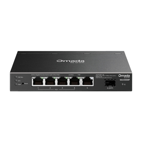 SG2206MP Omada ギガビットポート×6 Accessスイッチ (PoE+ポート×4搭載)