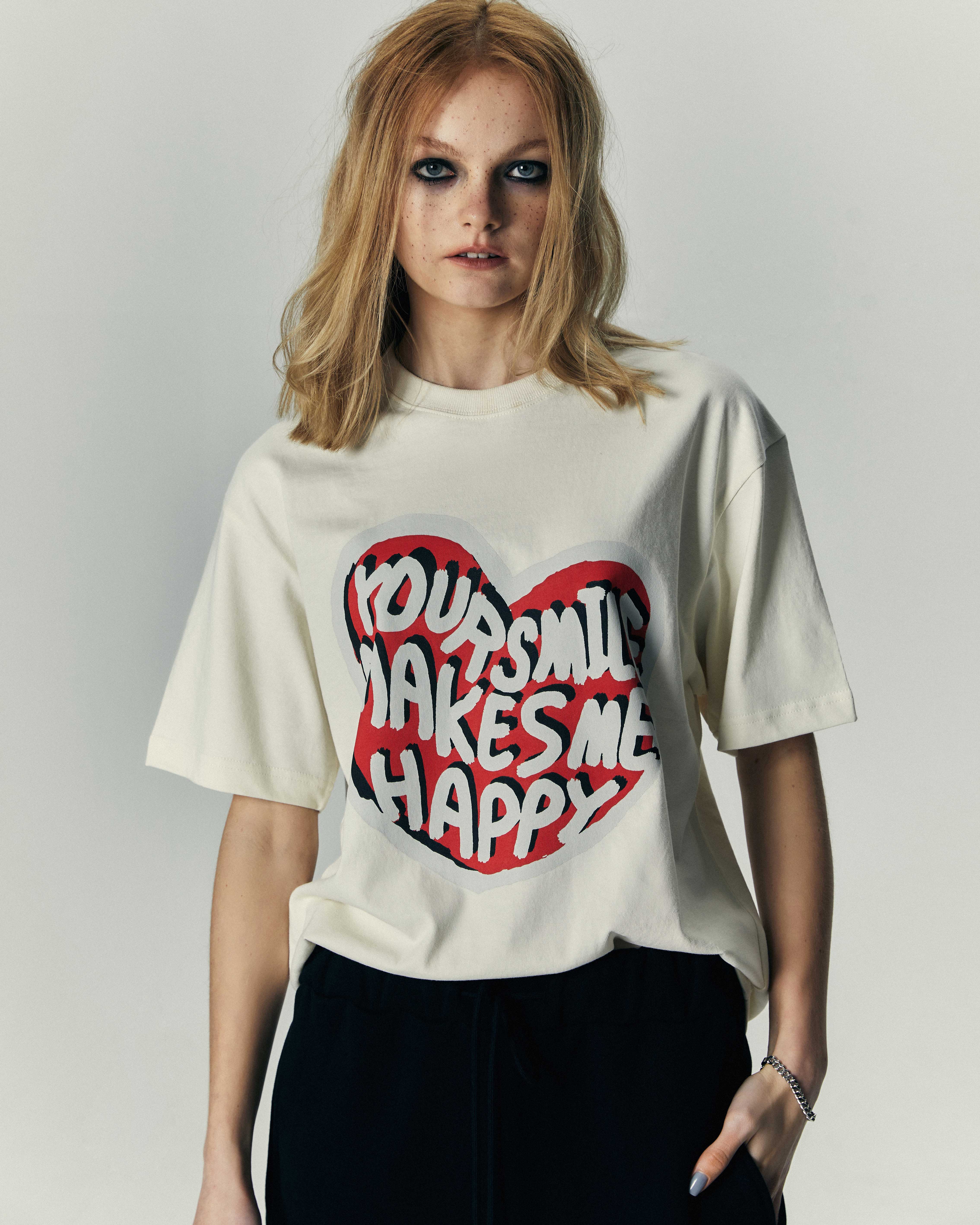 [unisex] Smile heart Short sleeve_3COLOR