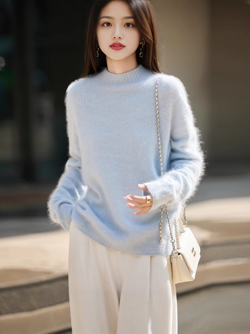 シームレスフリース裏地ウールニットベースレイヤーセーターレディースハイネック秋冬新作スリミングインナーレイヤーウールセーター