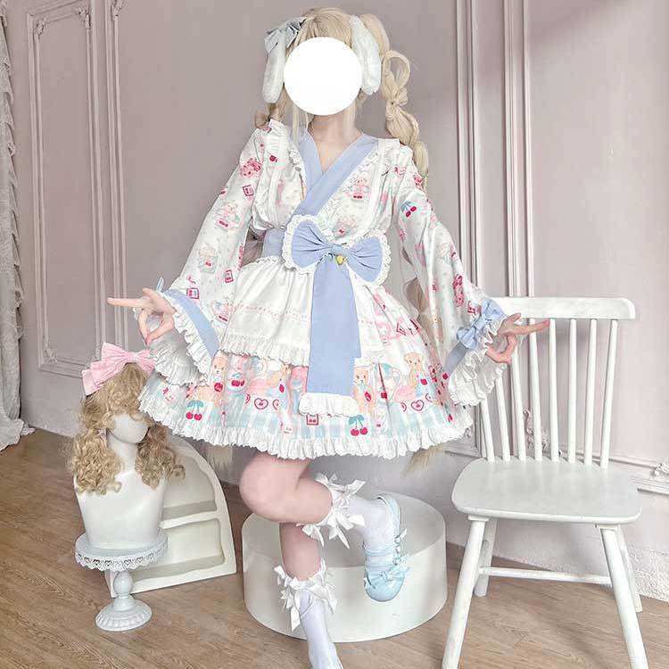 人気商品ロリータ ワンピース コスプレロリータ ドレス ハロウィン くまモンクッキー春 和風ロリータメイドスーツ洋装 がかわいい