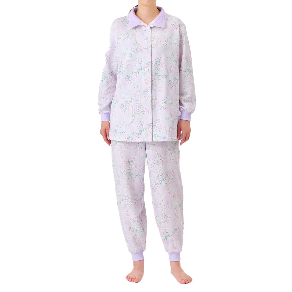 パジャマ 極暖 襟元あったか 長袖長パンツ 裏毛起毛 レディース