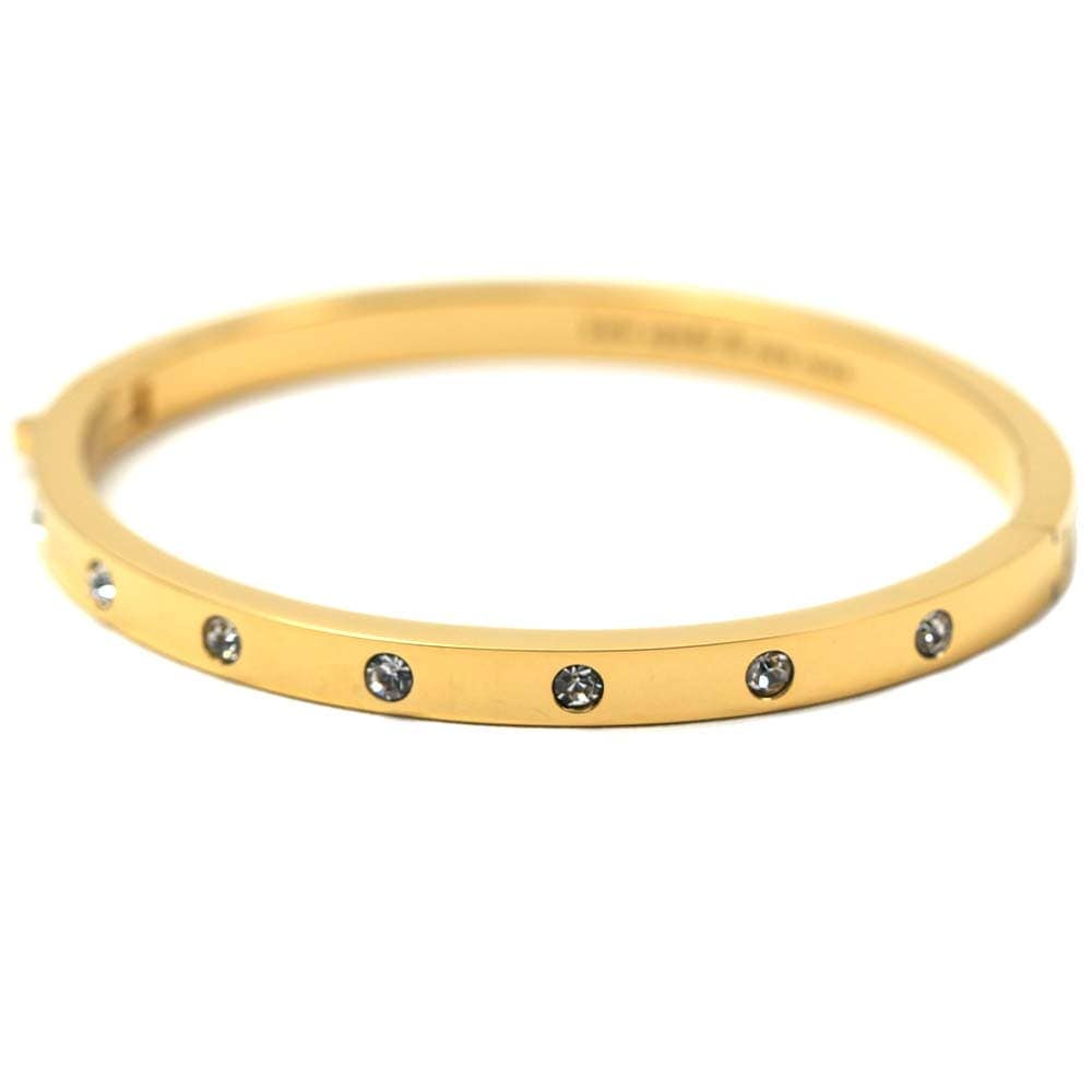 [訳ありアウトレット] ケイトスペード バングル ブレスレット アクセサリー レディース クリア ゴールド Kate Spade WBRUB744-921