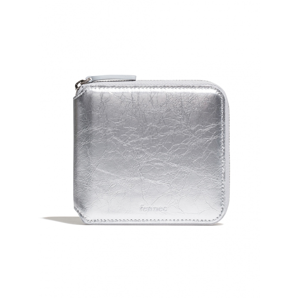 FENNEC クリンクルジッパーウォレット-シルバー