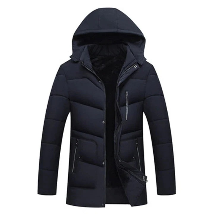 今だけお試し モデル プラスベルベット 中 綿 男性 ジャケット 中 父 ファッション カジュアル スリムフィット 百掛け 中長セクション ダウンコート