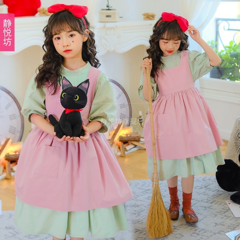 ハロウィン子供用コスチューム 魔女の宅急便メイド服 宮崎駿 コスプレ キキ 子供服 パフォーマンスコスチューム