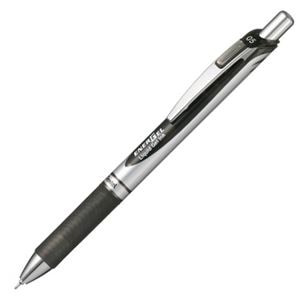 (まとめ) ぺんてる ゲルインクボールペン ノック式エナージェル 0.5mm 黒 (軸色 シルバー) BLN75Z-A 1本 (×30セット)