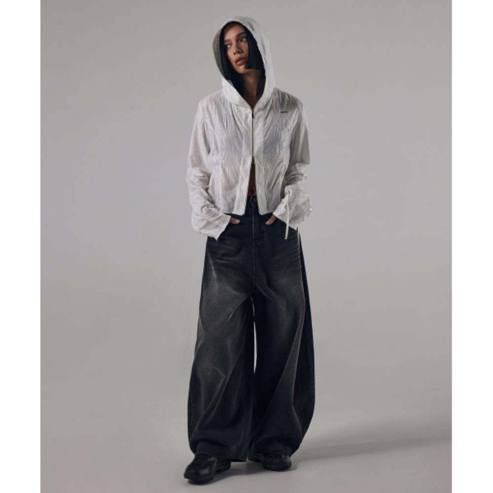 TREEMINGBIRD Front Yoke Denim Pants Black TMB241PT803_