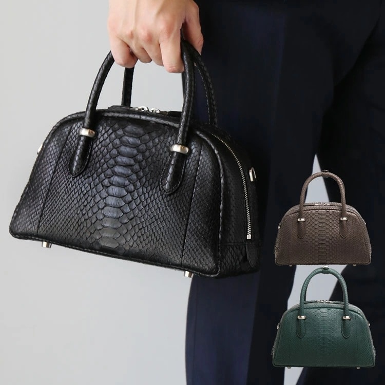 ダイヤモンド パイソン ハンドバッグ メンズ 2WAY ショルダーバッグ ヘビ革 本革 小さめ バッグ ショルダー 肩掛け 斜め掛け 蛇革 蛇柄 パイソン柄 大容量 贈り物 ギフト プレゼント (06