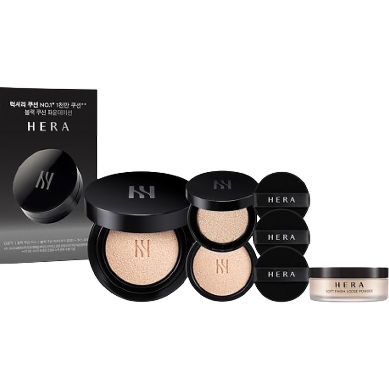 【9月オールヤングピック限定】ブラッククッションファンデーション（+レフィル15g+ミニクッション21N+ミニパウダー+パフ1枚）