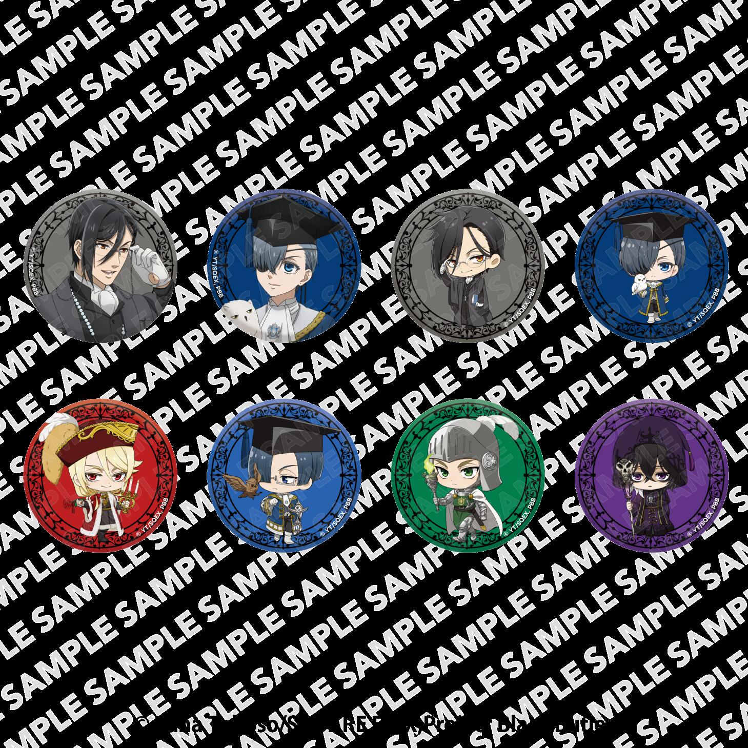 【新品/公式】 黒執事 -寄宿学校編-_キラキラ缶バッジ 【コンプリートBOX/8個入り】 公式グッズ 公式ライセンス colleize コレイズ アニメ キャラクター グッズ