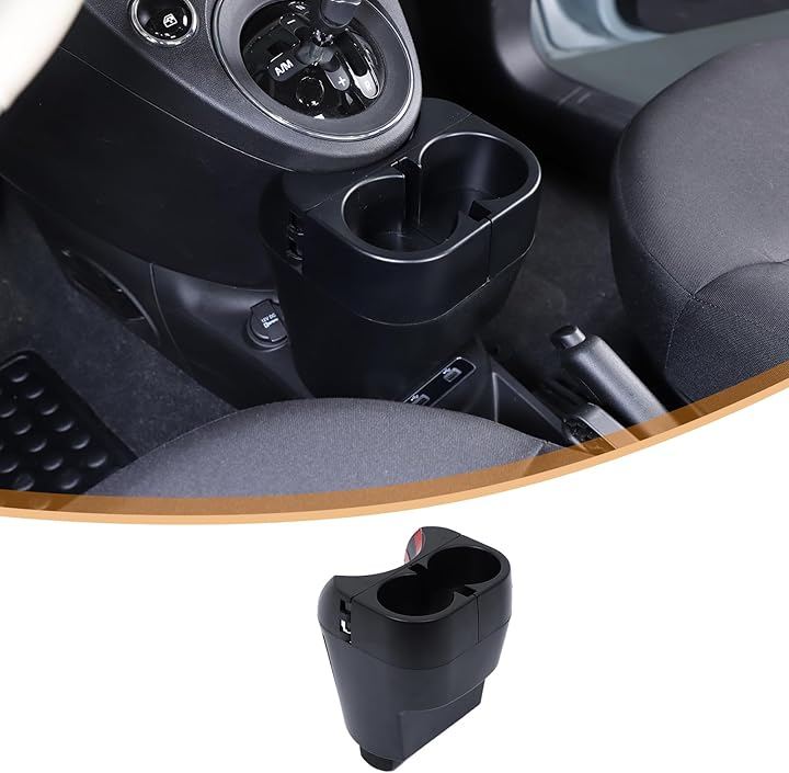 フィアット500 2016～2025年に対応 車用カップホルダー 外付ドリンクホルダー 2in1 収納ボックス 多機能ホルダー ウォーターカップホルダー 収納トレイ 小物収納