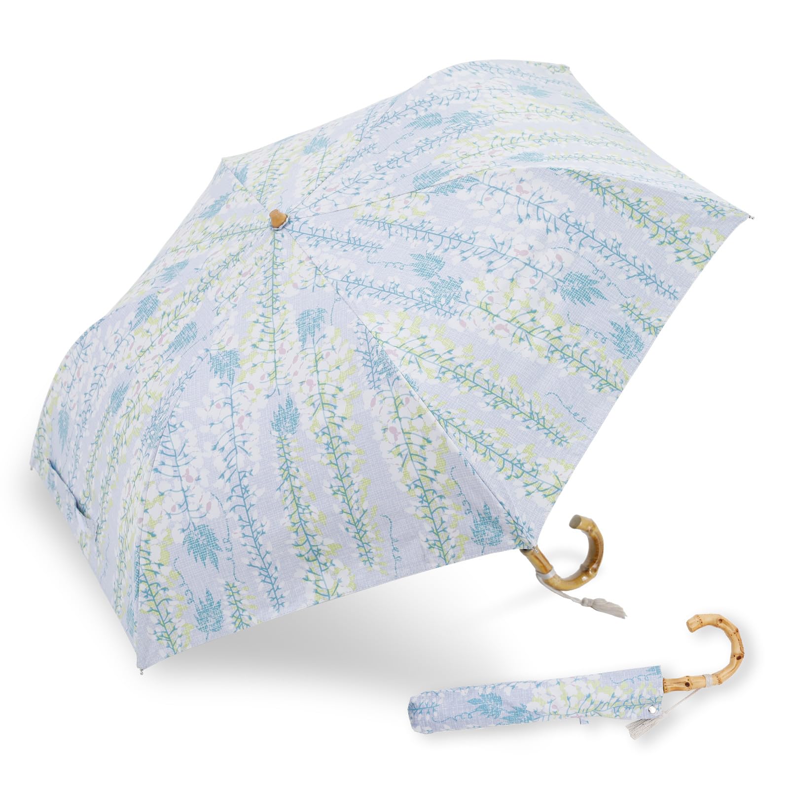 小川(Ogawa) 日傘 折りたたみ傘 レディース 和柄 藤 畳みやすい 晴雨兼用 雨傘 完全遮光 UV99.9%カット 遮熱 河馬印本舗 着物 浴衣 夏祭り プレゼント ギフト 54359