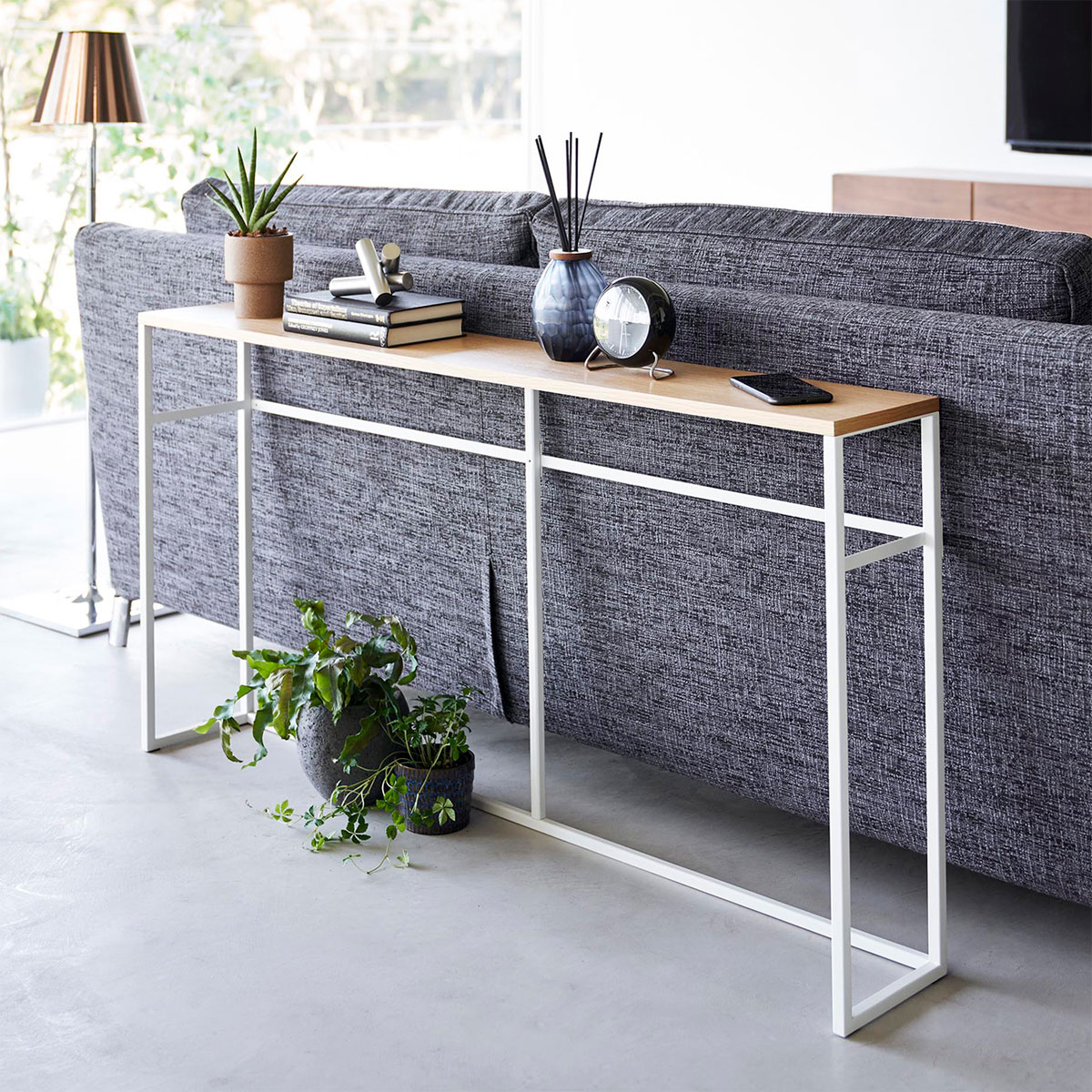 コンソールテーブル 山崎実業 tower タワー ソファー裏コンソールテーブル ホワイト