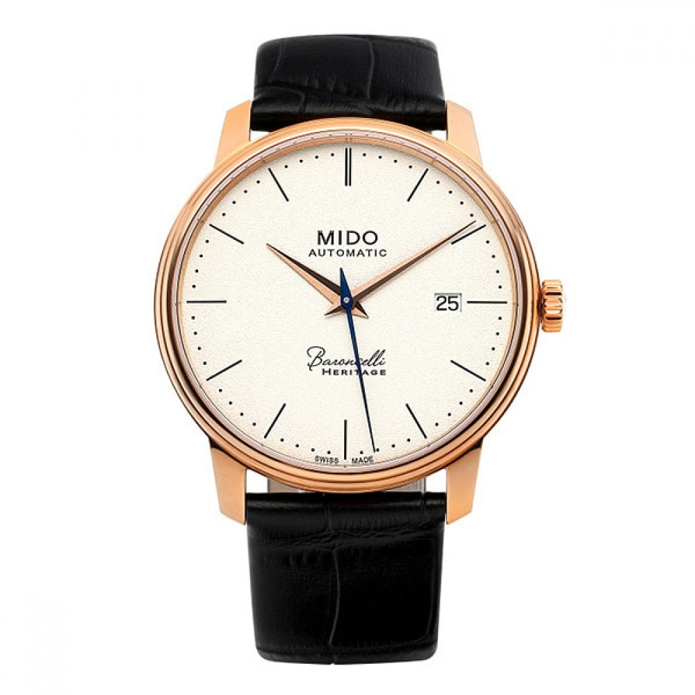 MIDO バロンチェリー ヘリテージ スリム メンズ レザーウォッチ M027.407.36.260.00