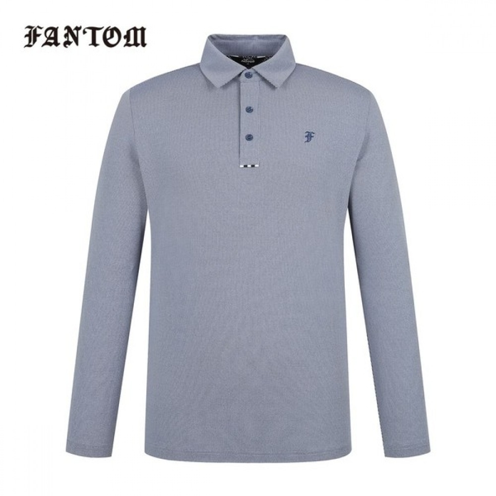 [Phantom] メンズロゴテクスチャードカラーロングスリーブTシャツ