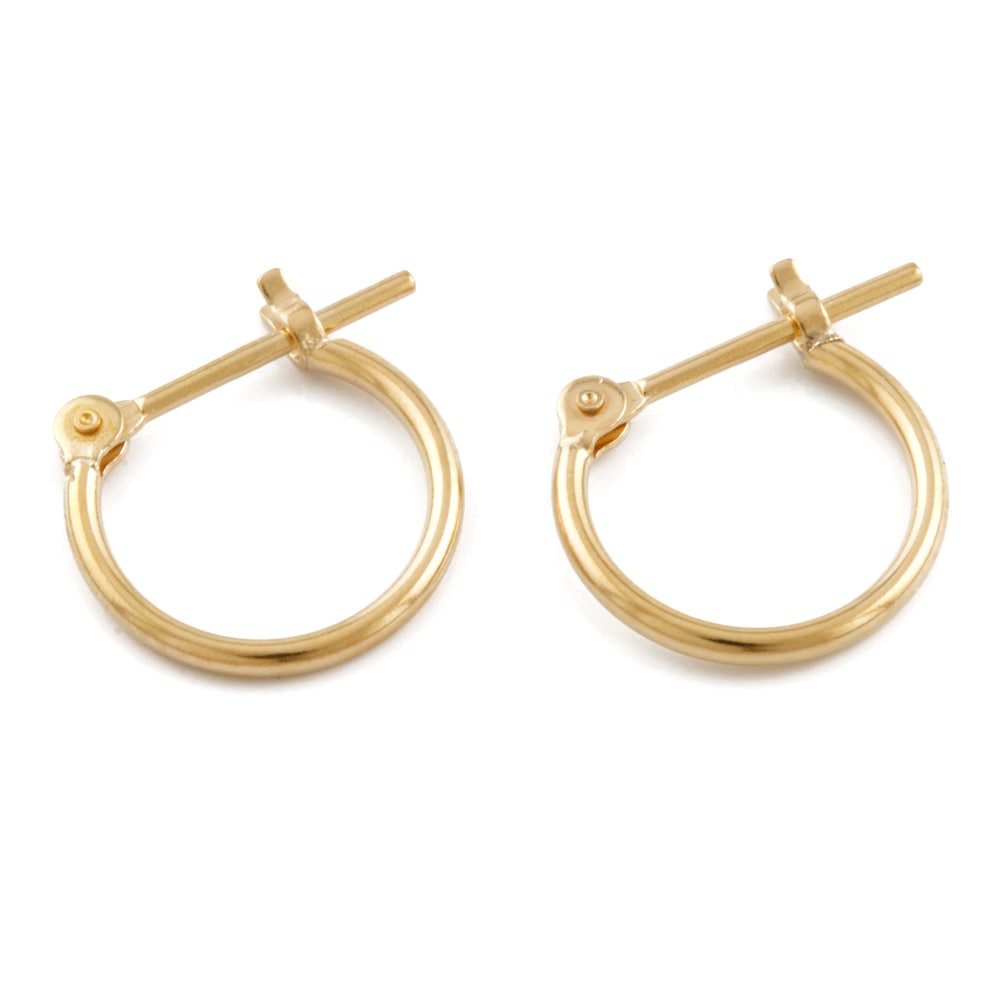 フープ パイプ リング 1×10 ピアス 18金 K18ゴールド 新品