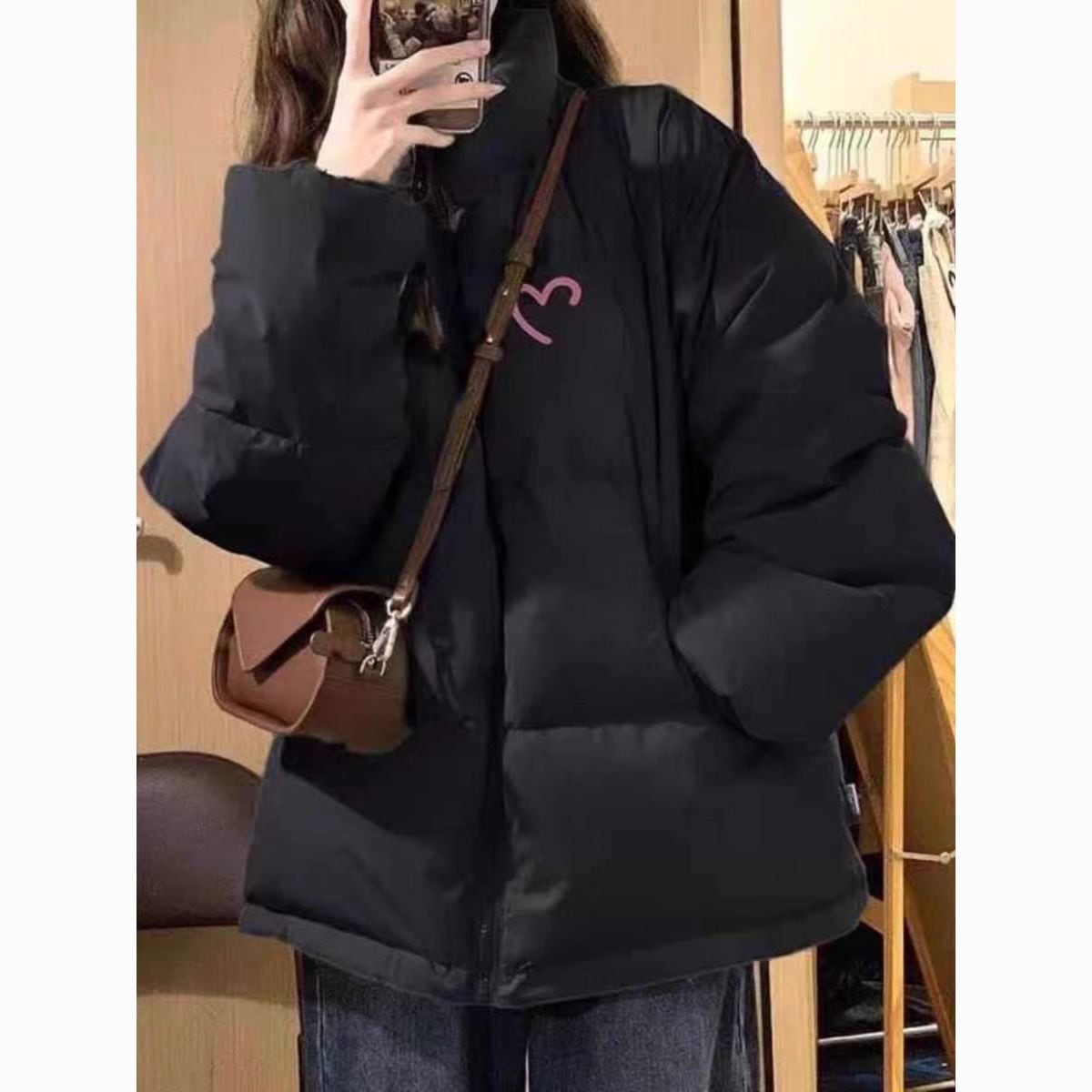 2024冬の新型ダウン綿服保温ゆるい小柄な綿入れの上着に綿入れのコートパンを厚くする