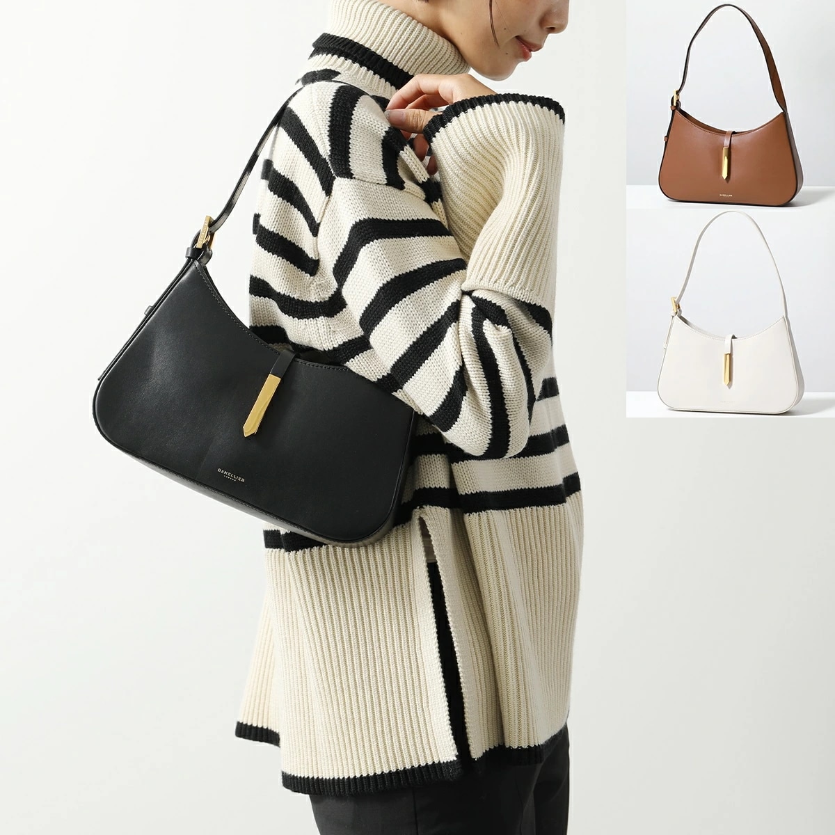 DEMELLIER デメリエー ハンドバッグ TOKYO トウキョウ レディース レザー ロゴ ワンハンドル ミニホーボーバッグ 鞄 カラー3色