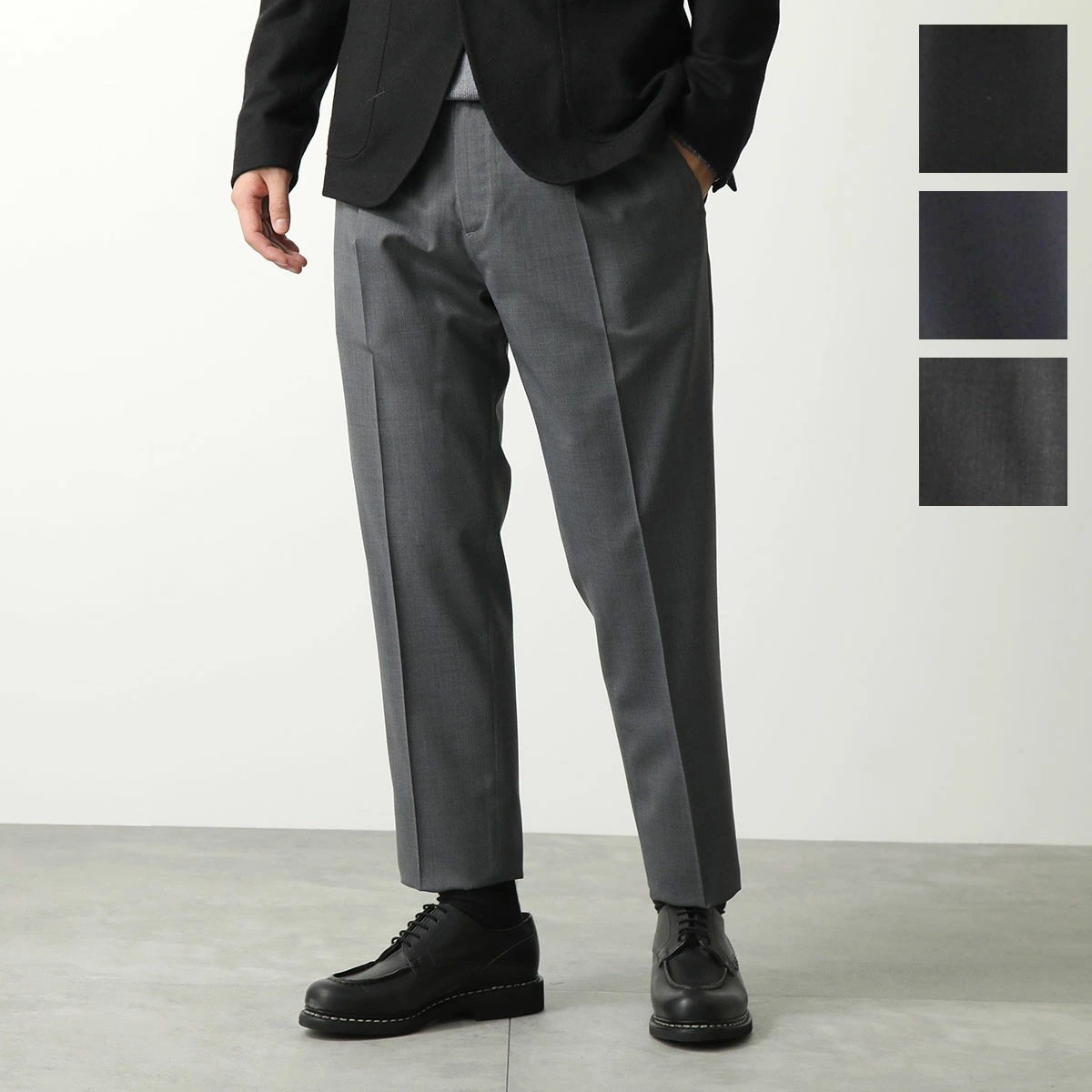 BRIGLIA 1949 ブリリア テーパードパンツ WIMBLEDONS 423100 メンズ イージーパンツ センタープレス ウールブレンド カラー4色