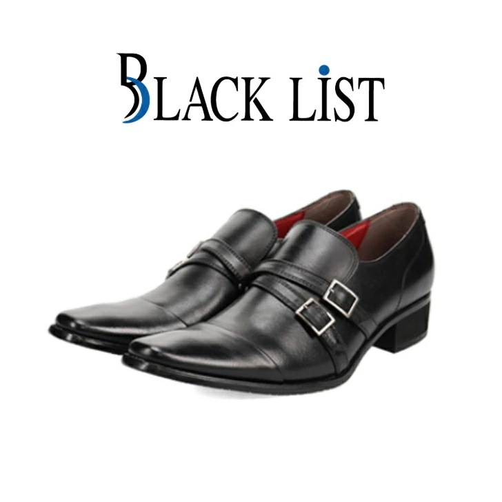 ランキングや新製品 ブラック BC6006 ブラックリスト ビジネスシューズ メンズ ブラウン ハイヒール ダブルベルト ビジネス