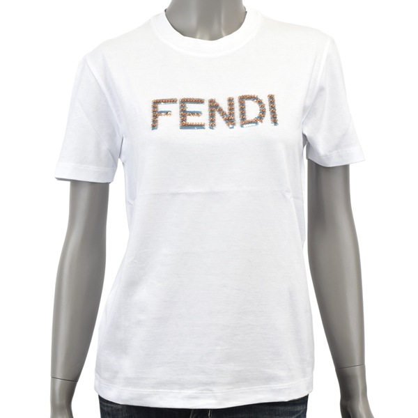 FENDI フェンディ SEQUIN T-SHIRT/スパンコール ロゴ Tシャツ/FS7254 AS8G F0ZNM
