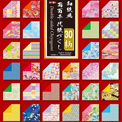 折り紙 和紙風 千代紙づくし 30柄 120枚入[018060](両面 ...のサムネイル