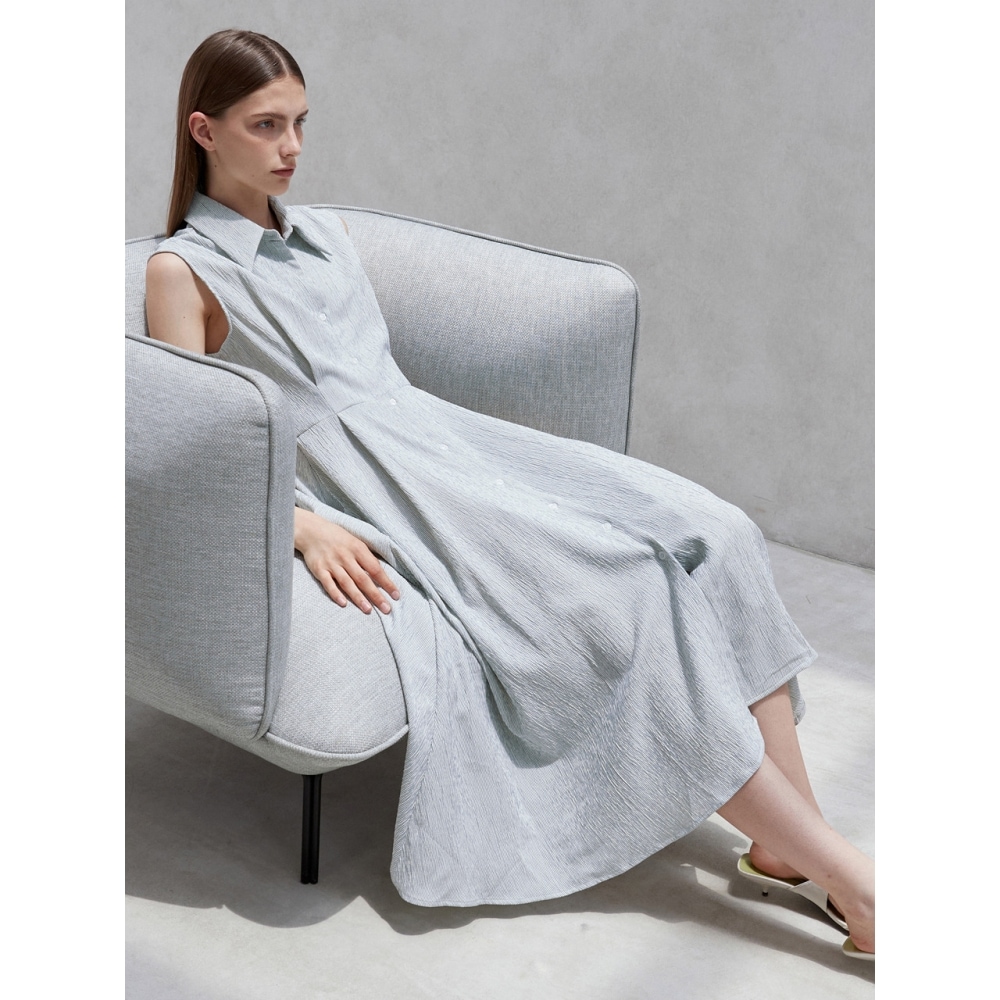 アムールモイエールストライプシャツドレスブラック amr1628