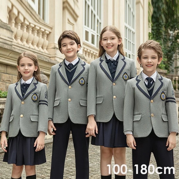学生服 子供服 韓国風 ピアノ発表会 上下セット キッズスーツ キッズフォーマルスーツ 女の子 男の子 小学校 高校生 中学生 制服 ジャケット ブラウス スカート リボン 七五三 誕生日 団体 卒業
