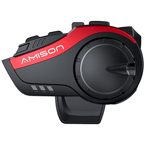 Amison バイクインカム 最大10人同時通話 最大通話距離2000m Bluetooth 5.0 無線機バイクいんかむ 連続28H時間通話 IP67防水 ヘルメット用インカム 音楽共有