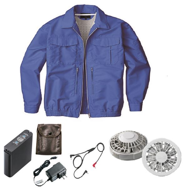 KU92130空調服 混紡 スペーサー一体 FAN2200G/LIPRO2 淡青 LL