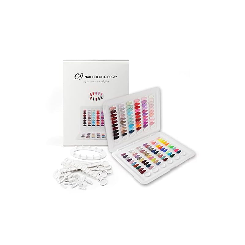 C9ネイルカラーチャート サンプル帳 カラーガイド 色見本 チップ付き テープ不要 チップ取り出し可能 リサイクルでき…