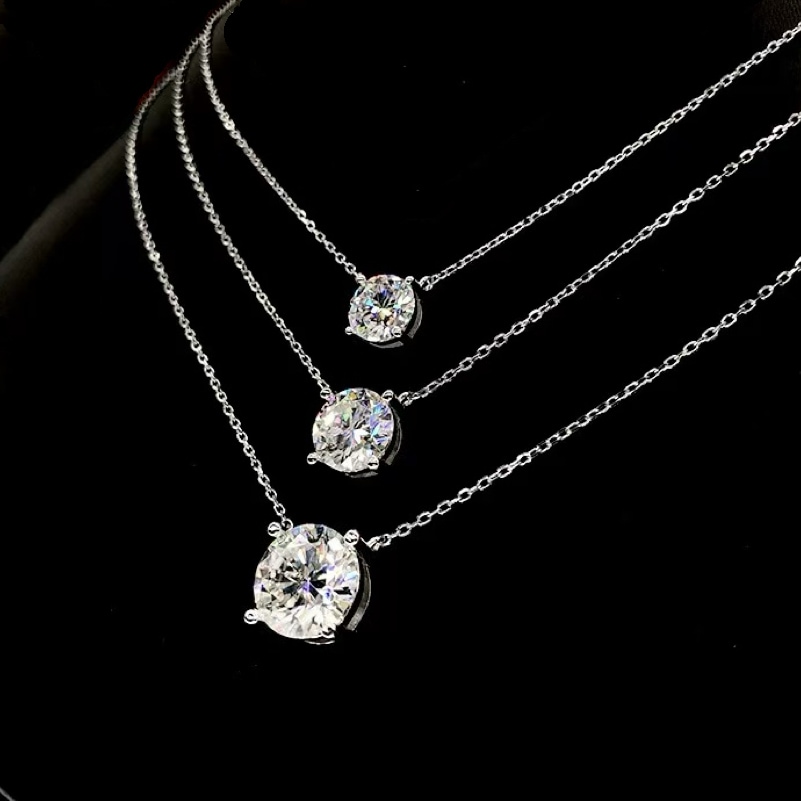 ネックレス モアサナイト レディース 一粒 大粒 2.0カラット プラチナ 仕上げ 金属アレルギー対応 ノンアレルギー シルバー ホワイトデー お返し 母の日 ギフト