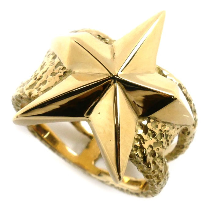 K18YG イエローゴールド スター リング・指輪 6.5号 11.7g レディース 中古