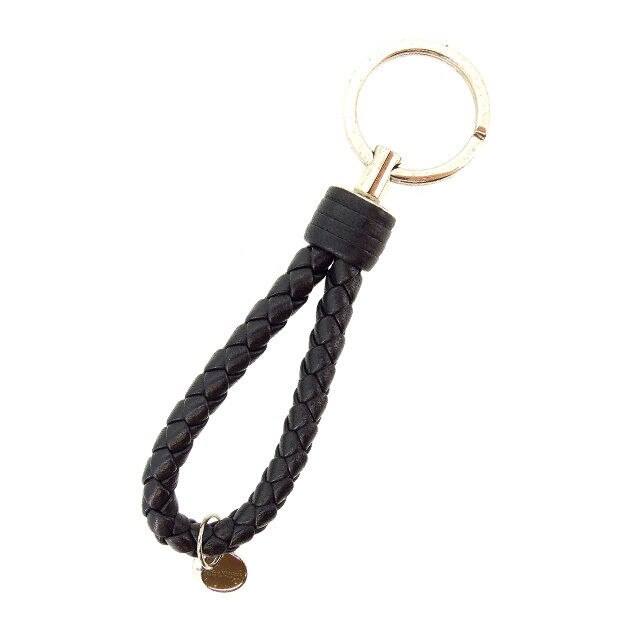 キーリング キーホルダー イントレチャート ロゴチャーム付き ブラック シルバー 中古