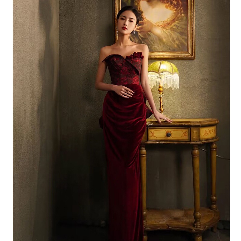 バラ満開の花嫁ガウン婚約乾杯衣装コーラスパフォーマンスウェディングドレスドレス 10,680円