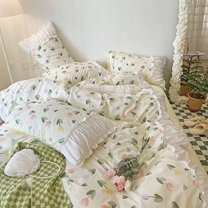 韓国風insスタイル 寝具 キュートなプリンセススタイル 4点セット/3点セット 春夏寝具 ベッドルーム装飾
