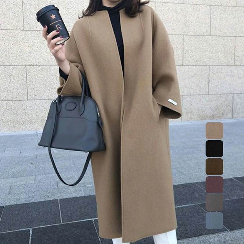 ノーカラー 上品 40代 トレンチコート コート ファッション 秋服 コート 30代 ロング丈 ロングコート 秋コート 着痩せ チェスターコート 20代 50代 体型カバー 大人 オフィス ゆったり