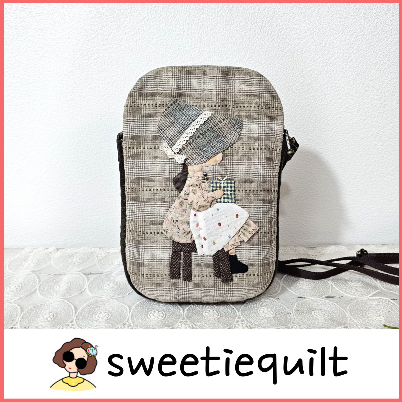 【sweetiequilt】 オーダーメイド　100％手作り　ボネットガールクロスバック　韓国大人気　恋人プレゼント　ハンドメイド　お出かけ　デイリーバック
