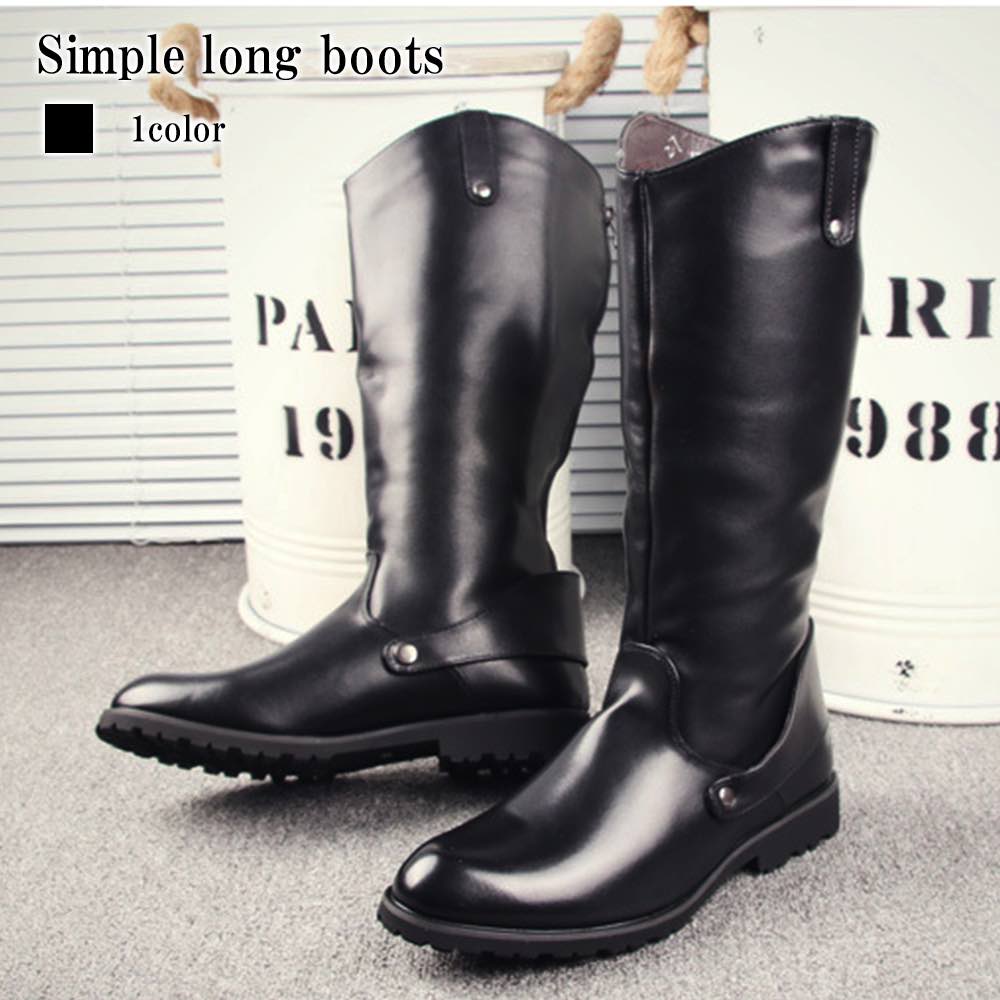 ブーツ メンズ シンプルロングブーツ フロント 防寒 滑らない 秋 冬 シューズ 黒 軽い 靴 夏 セット 革 幅広 レザー 春 ブーツファスナー 防水 ルーム スエード 完全 ブランド ワーク 暖か