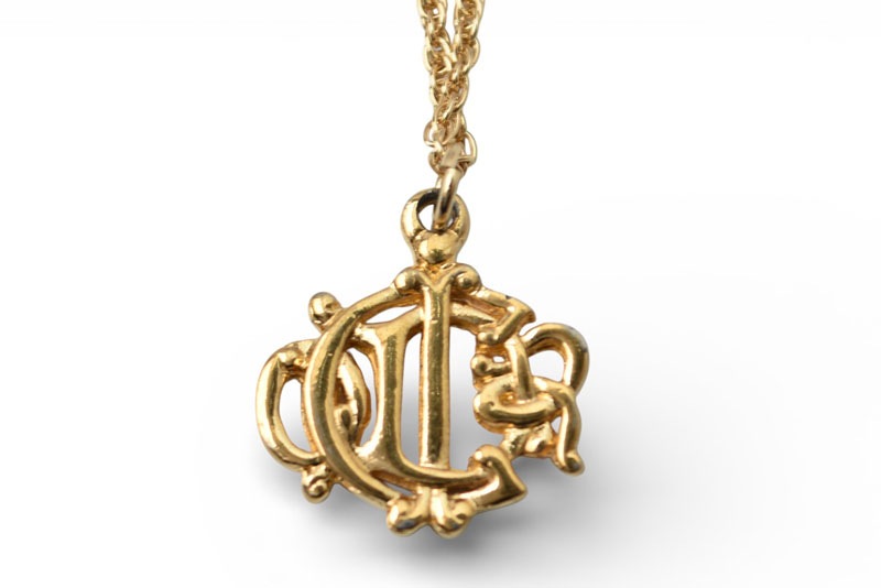 クリスチャンディオール ネックレス Christian Dior ヴィンテージ GP エンブレム ゴールド【中古】