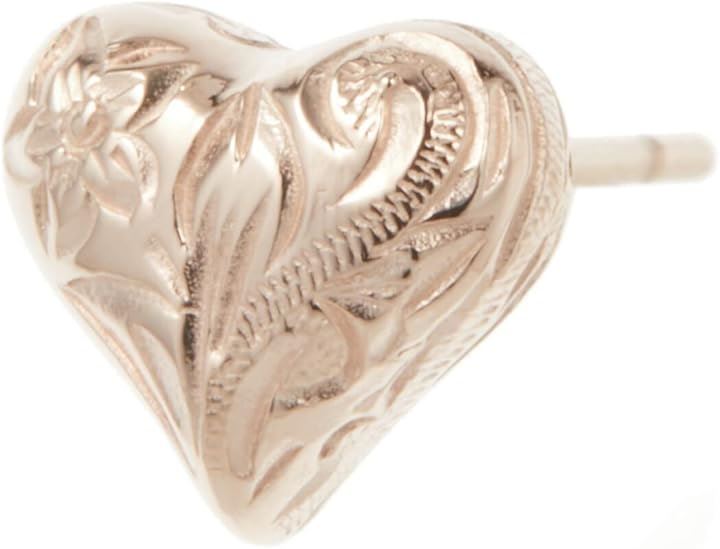 Piena ピエナサージカルステンレス316L 片耳用 1個売り ハワイアンジュエリー ハート プルメリア スクロール ピアス レディース ピンクゴールド(ピンクゴールド(片耳用))