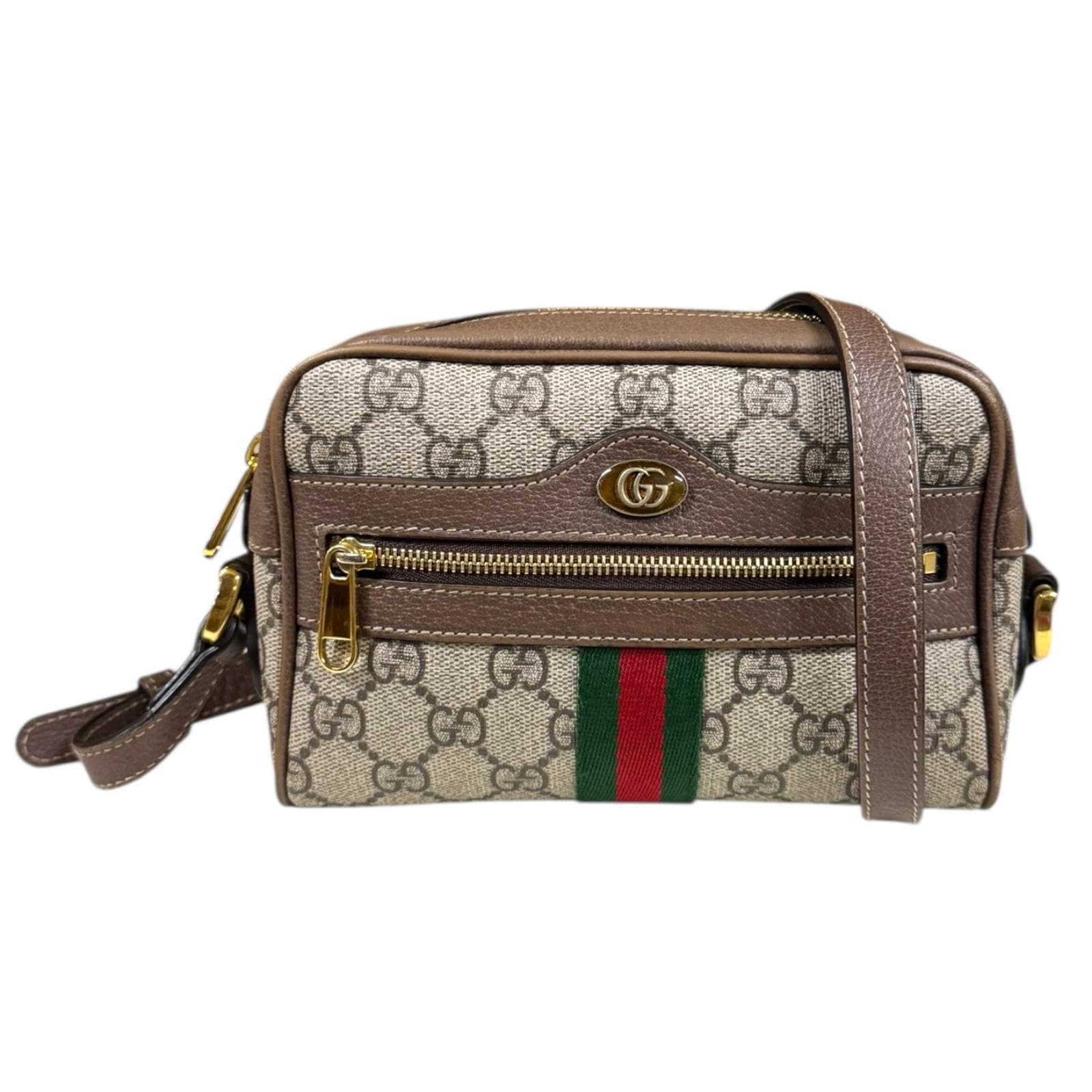 グッチ ミニバッグ オフィディア ショルダーバッグ GGスプリームキャンバス 517350 ベージュ GUCCI 中古