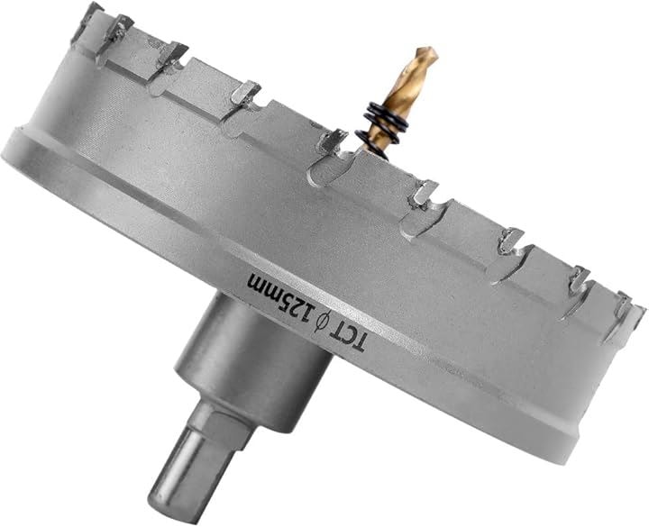 互換品現役電気工事士・大工推薦＆監修超硬 ステンレス ホールソー 穴あけ 電動ドリル ホルソー ホールカッター(125mm)