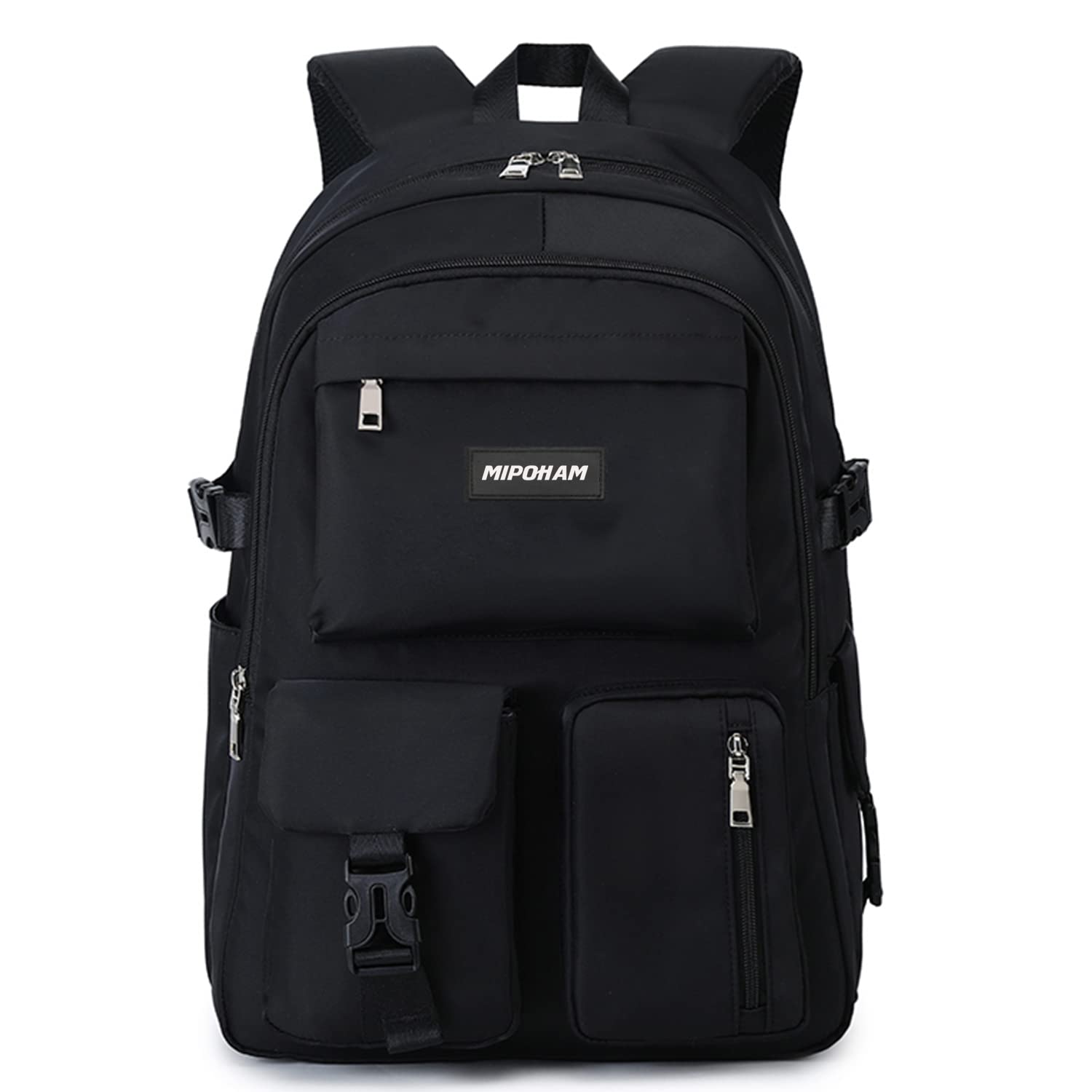 [MIPOHAM] リュック レディース メンズ 女の子 リュックサック 2層構造 14ポケット バックパック 大容量 学生 高校生 男女兼用 撥水加工 おしゃれ 15.6インチPC 盗難防止 遠足