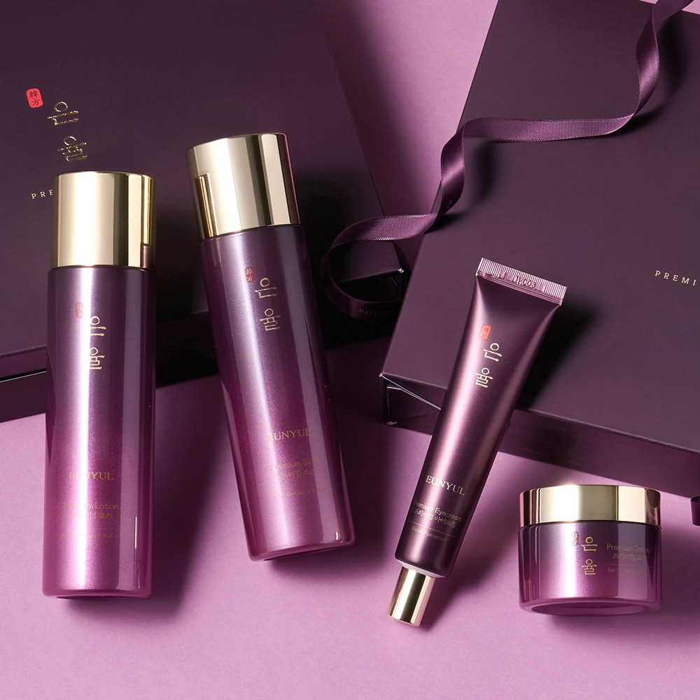 [EUNYUL]プレミアム漢方4点セット/紅参ローヤルゼリー真珠エキス配合/トナー(化粧水)/ローション(乳液)/アイクリーム/クリーム/韓国コスメ