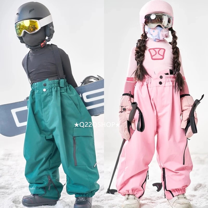 スノボウェア 2025 単品 ボトムス キッズ 子供 ベビー服 ゆったり 無地 オーバーオール つなぎパンツ ズボン 3L スノーボードウェア スキーウェア 防寒着韓国風 女の子 男の子 こども