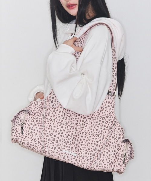 【ILLIGO】 LOOP DOUBLE POCKET SHOULDER BAG PINK LEOPARD ショルダーバッグ 正規品