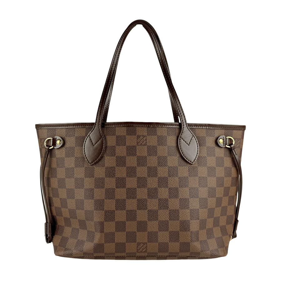 ルイ ヴィトン LOUIS VUITTON トートバッグ ダミエ ネヴァーフルPM ダミエキャンバス ブラウン ゴールド レディース z4612