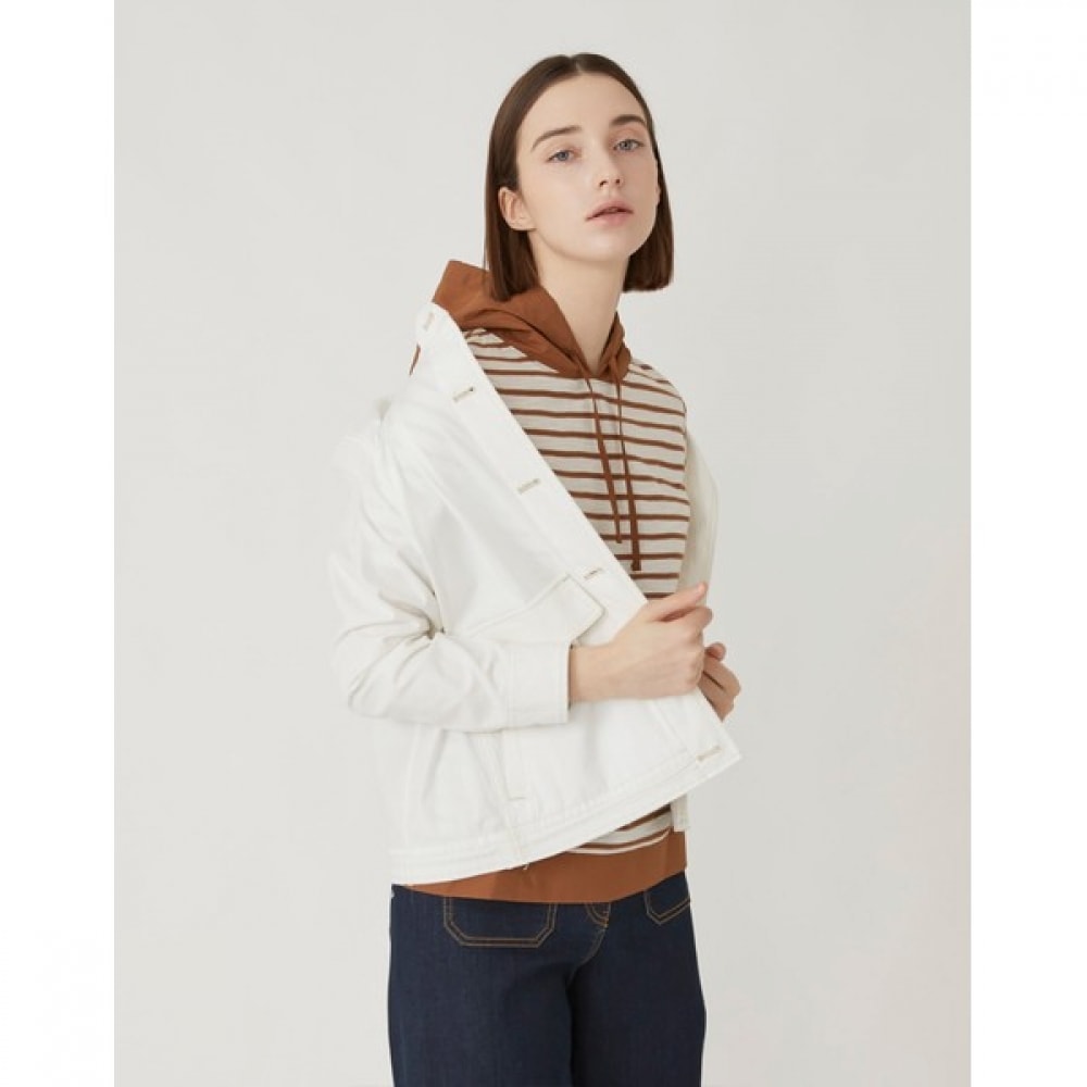 [オリビアローレン] バンドネックデニムジャケット_VVBMJYM3171