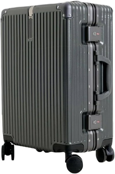 旅行用品 スーツケース キャリーケース キャリーバッグ Mサイズ 超軽量PCファイバー 2.9kg 5?7泊 57L TSAロック 無料受託手荷物 静 Trunk レザーバンドハード スーツケース_No.5800177 ブラック 36L